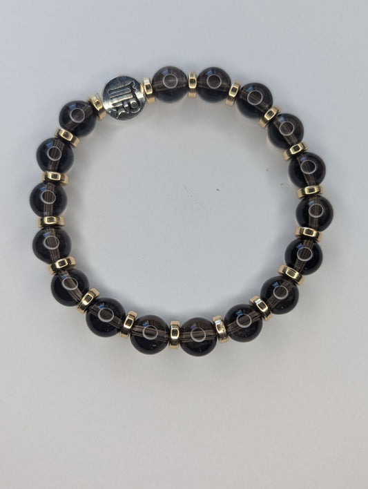 Natural stone and crystal bracelet